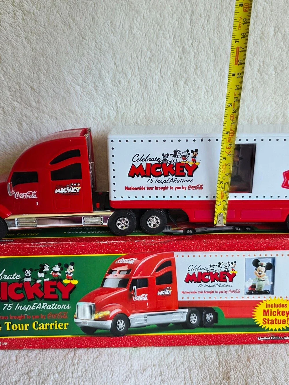 Disney Mickey Mouse Coke Coca Cola 2004 Semi Truck Figurine Light Up Statue